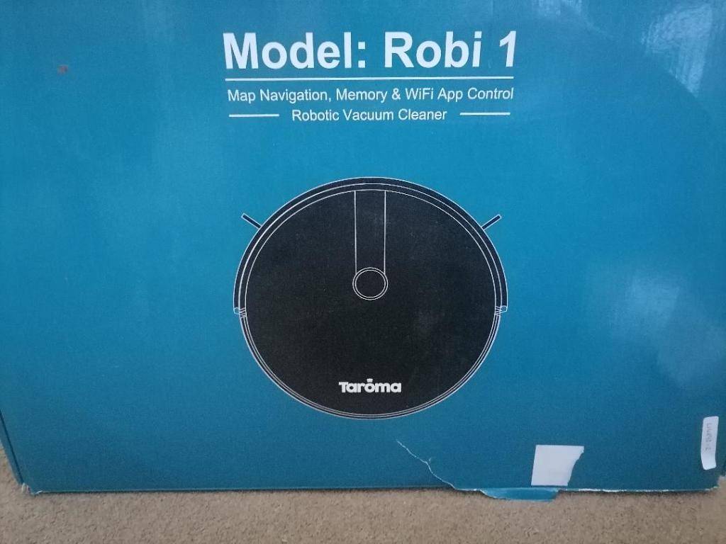 Bagless Vacuums TAROMA ROBI 1 ROBOT VAC WITH MOP ATTACHMENTS. IN BOX